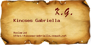 Kincses Gabriella névjegykártya