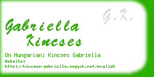 gabriella kincses business card